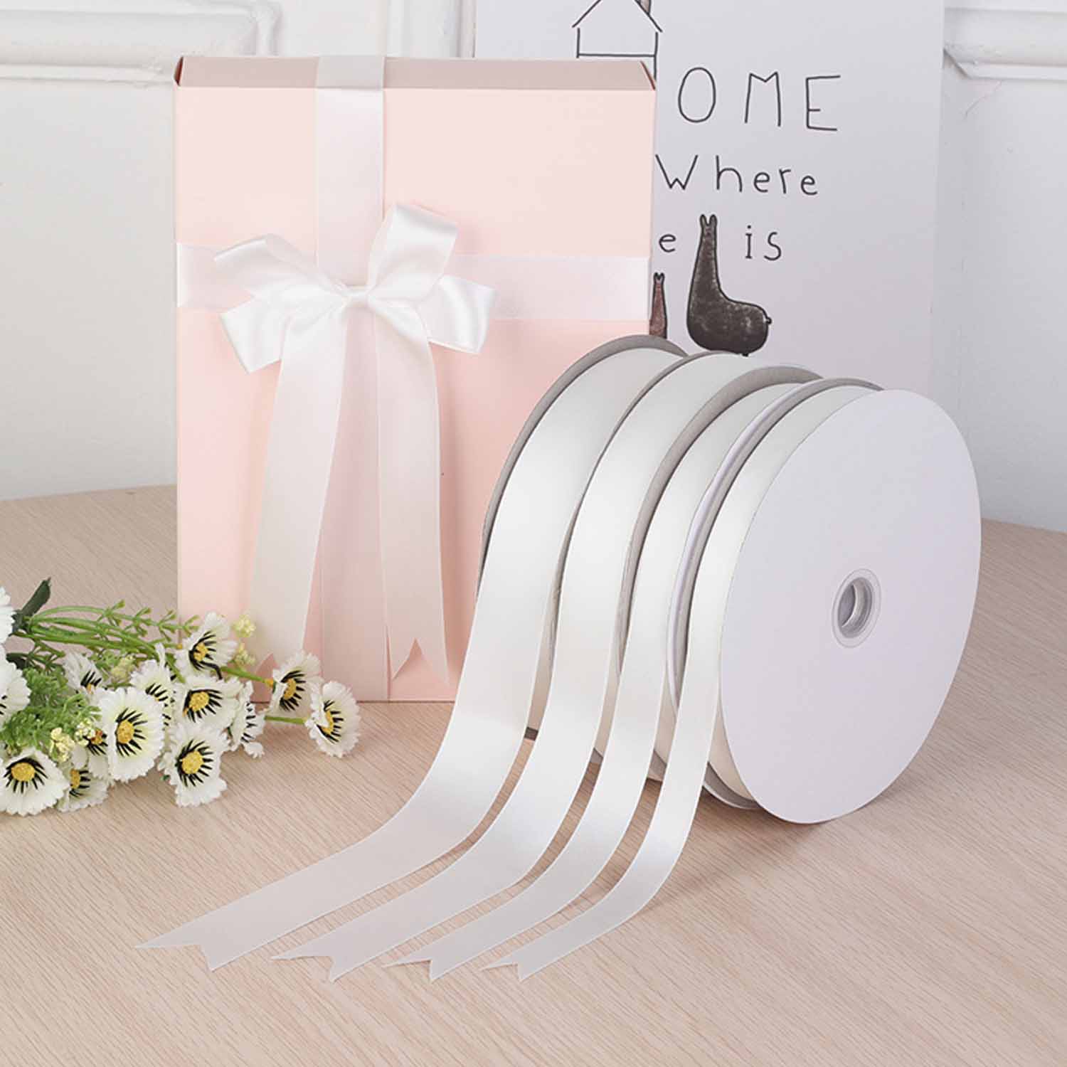White polyester ribbon wedding christmas 5