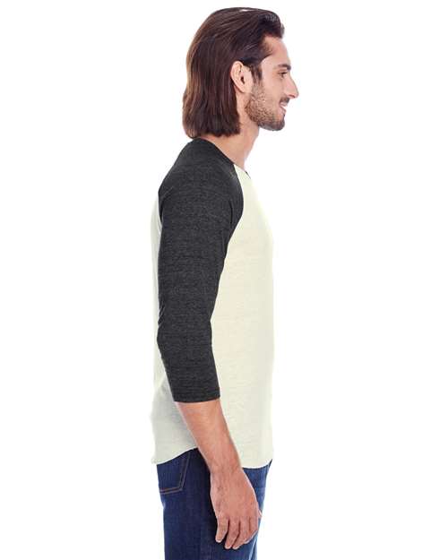 Unisex Triblend Three-Quarter Sleeve Raglan T-Shirt - 302G 38