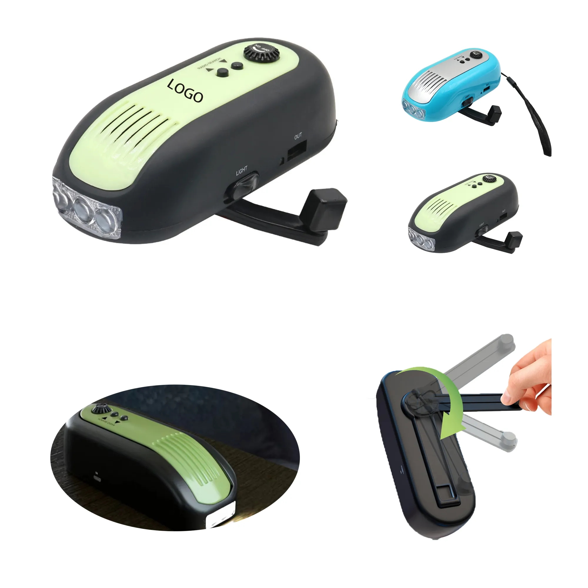 MOQ 10 Hand-operated Flashlight And Radio 1