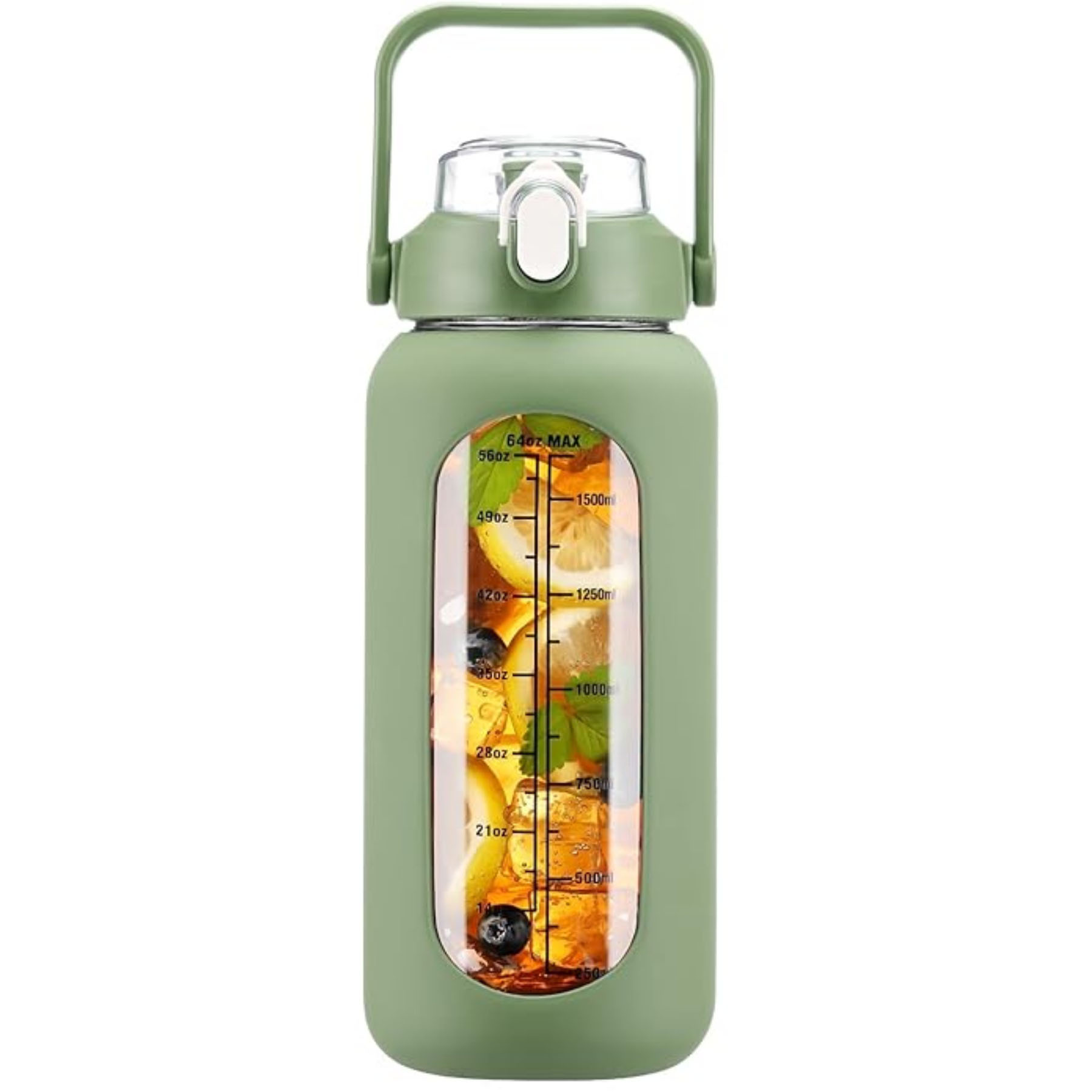 64 oz Glass Graduated Water Bottle 3