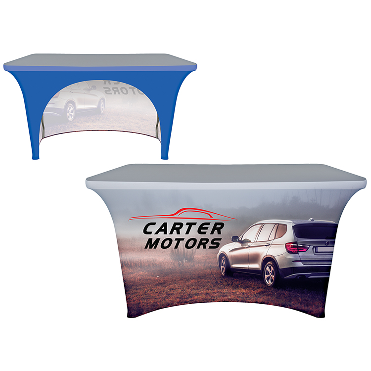 4' Customized Open Back Stretch Style Table Cover 12