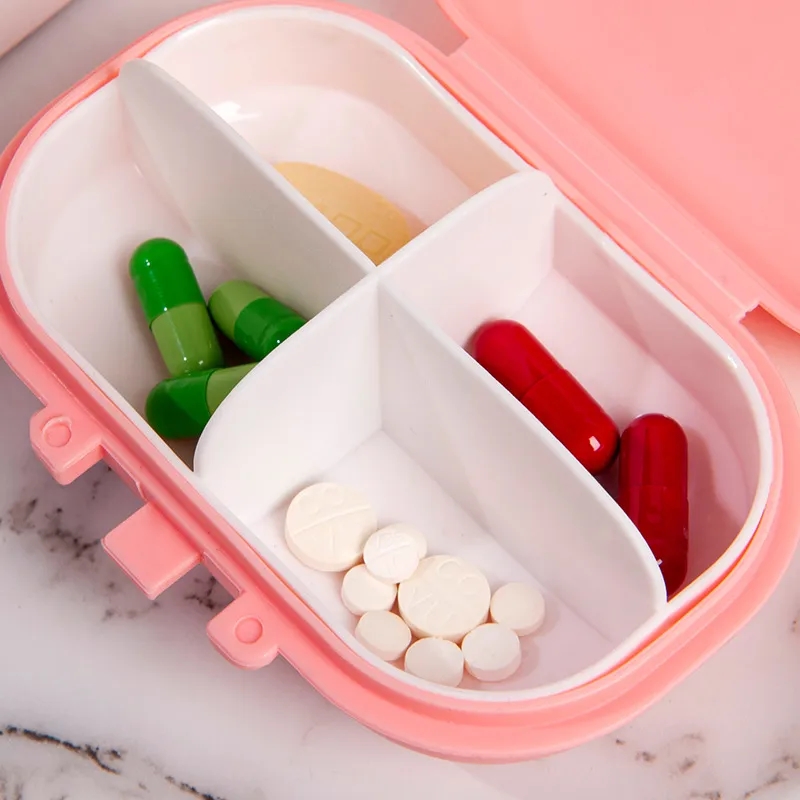 3.8"x2.6"x1.2" 4 Compartments Storage Pill Box 6