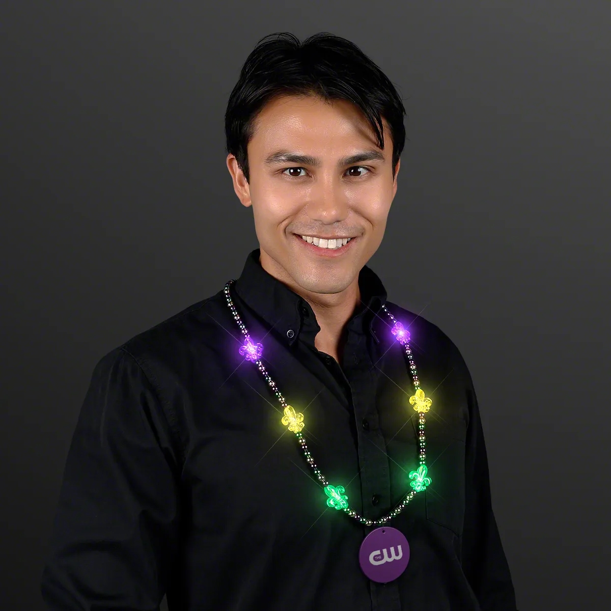 Light Up Fleur de Lis Jewelry, Mardi Gras Medallion 18
