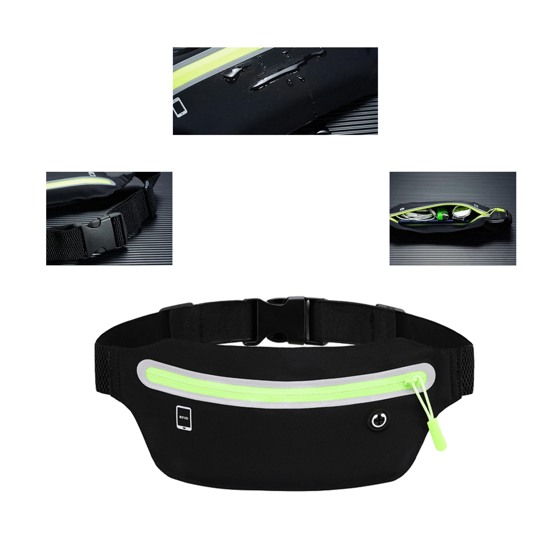 Belt Bag with Adjustable Elastic Band and Headphone Jack 1