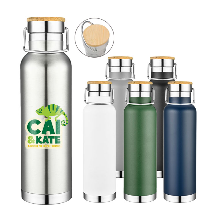 20oz. Double Wall SS Vacuum Tumbler with bamboo lid 2