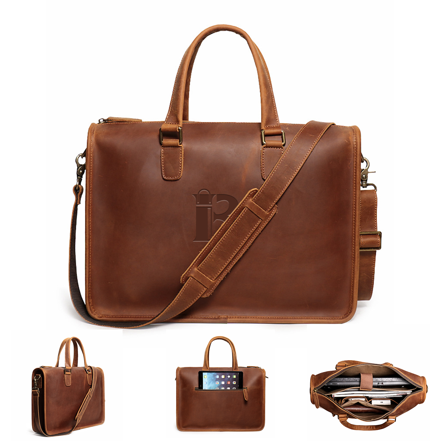 Genuine Leather Crossbody Messenger Bag 2