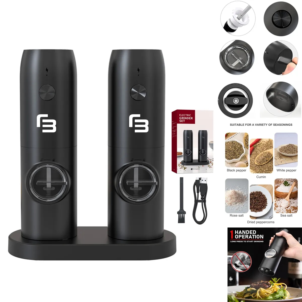 Refillable Automatic Mills Shaker With LED Light 4