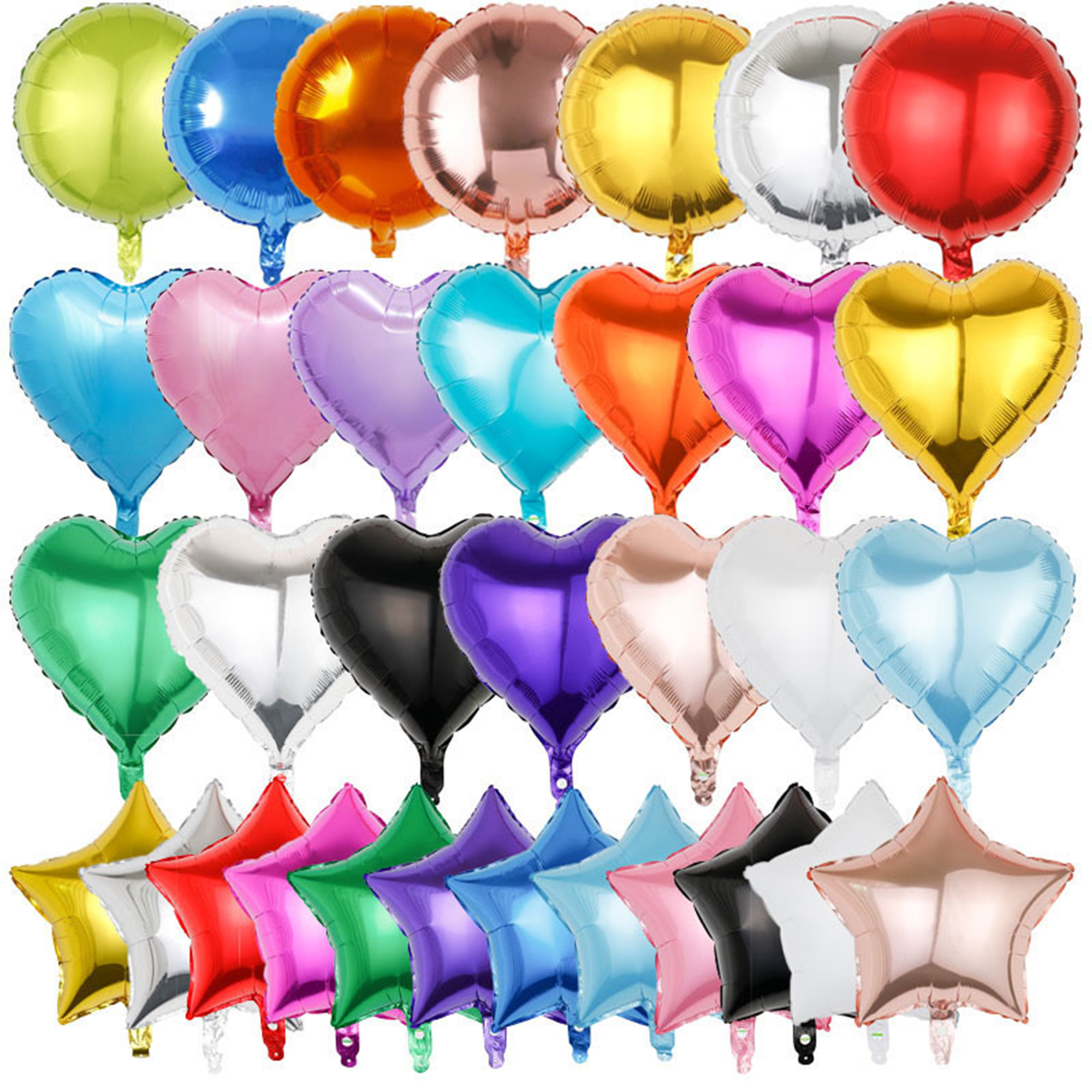 Mylar Balloon 18" Heart Or Star Shaped 7