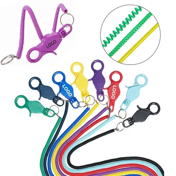 20" Colorful Flexible Anti-Lost Spring Coil Cord Keychain 1
