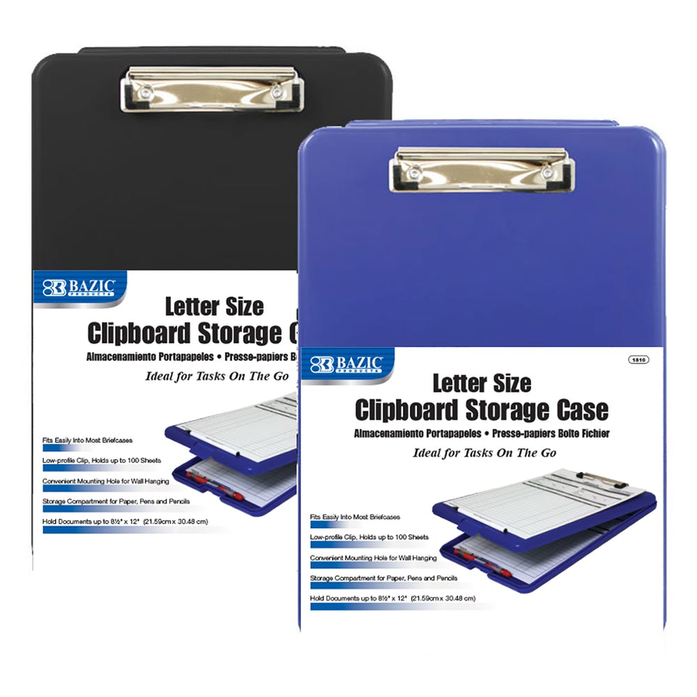 Clipboard Storage Cases - Letter Size Low Profile Clip Blue/Black 2