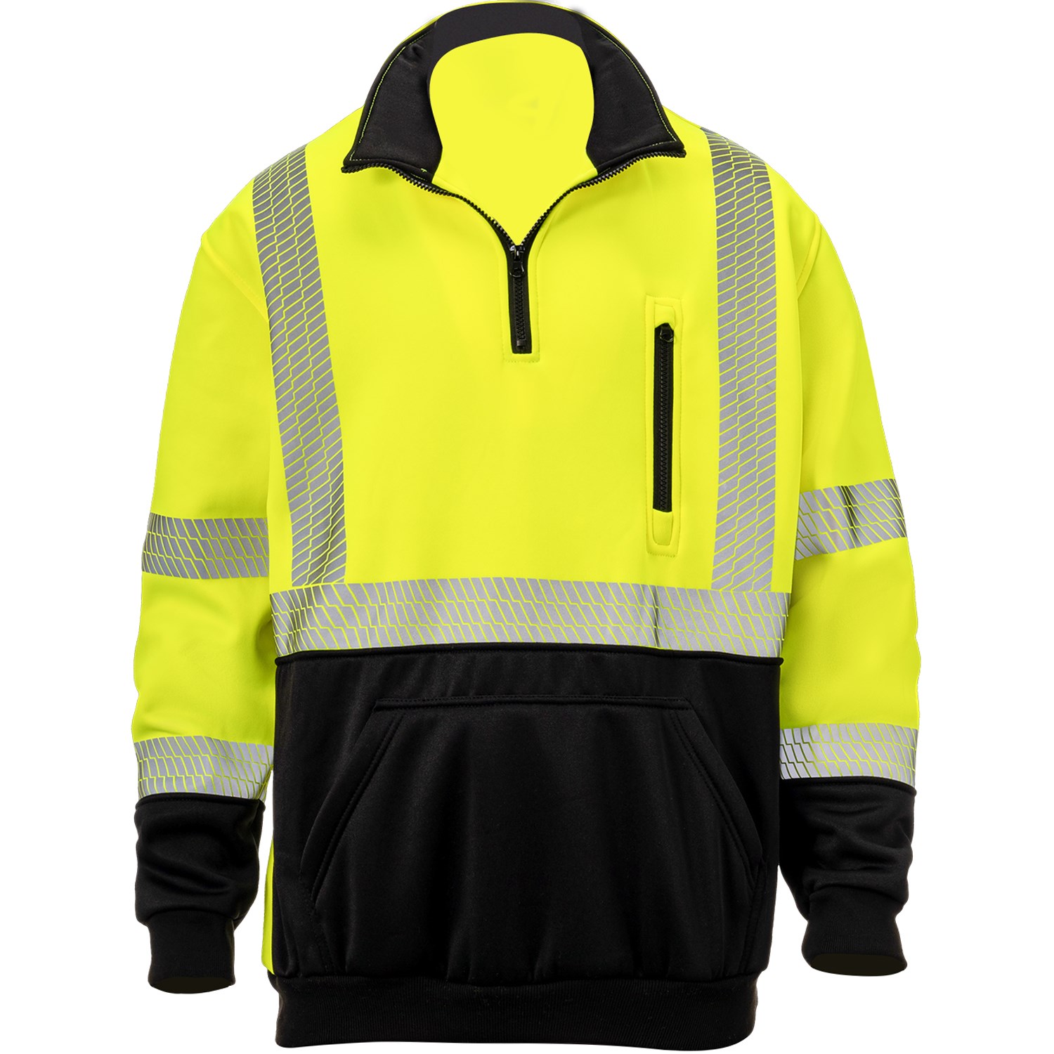 Class 3 Color Block 2" Segmented Tape Safety 1/4 Zipper with Pockets 6