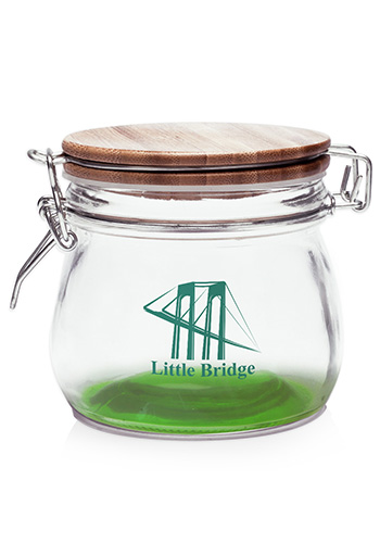 16 oz Glass Candy Jars with Wire Wooden Lids 9