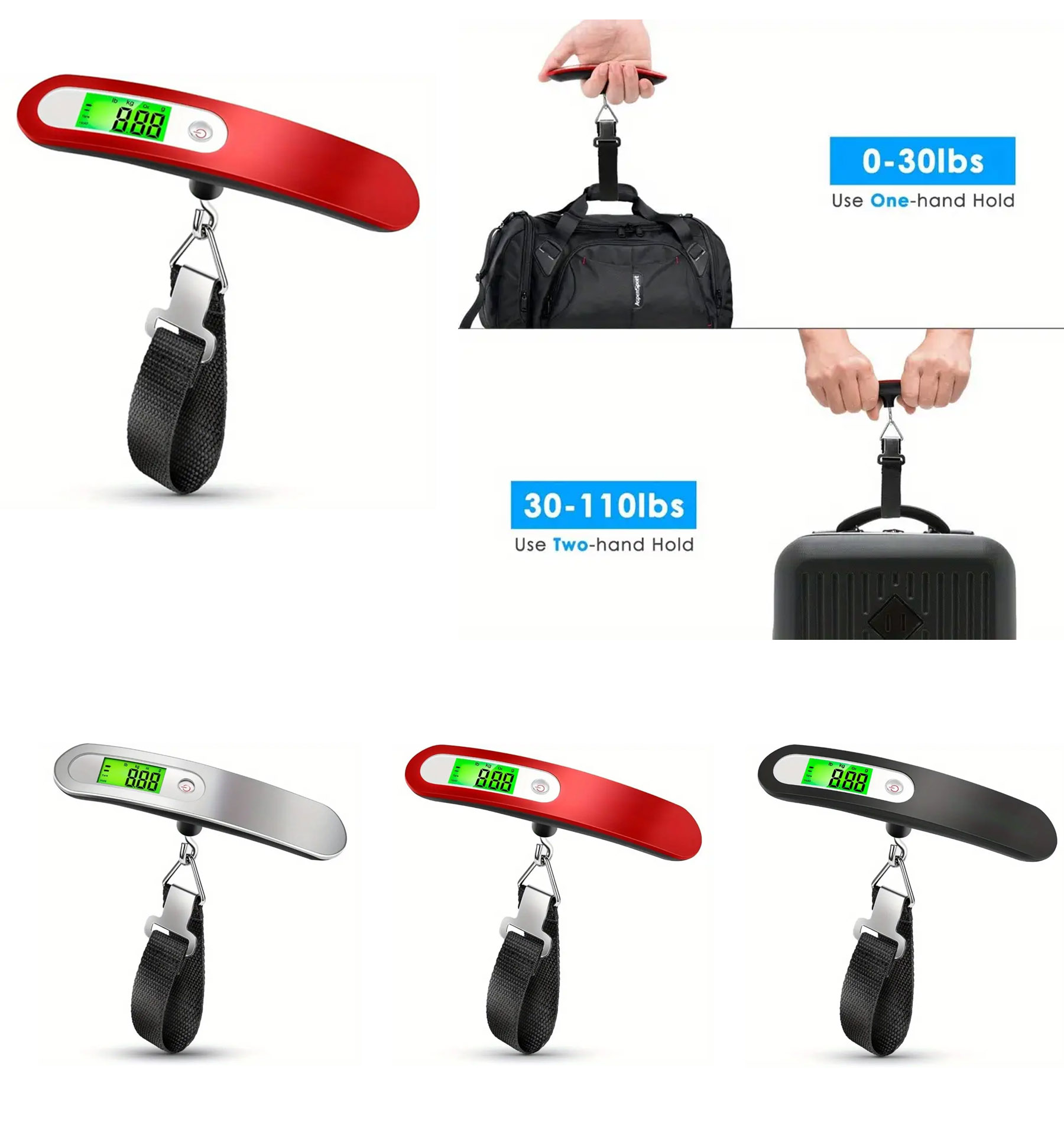 iBank ® Electronic Digital Travel Luggage Scale, 110 lb capacity 2