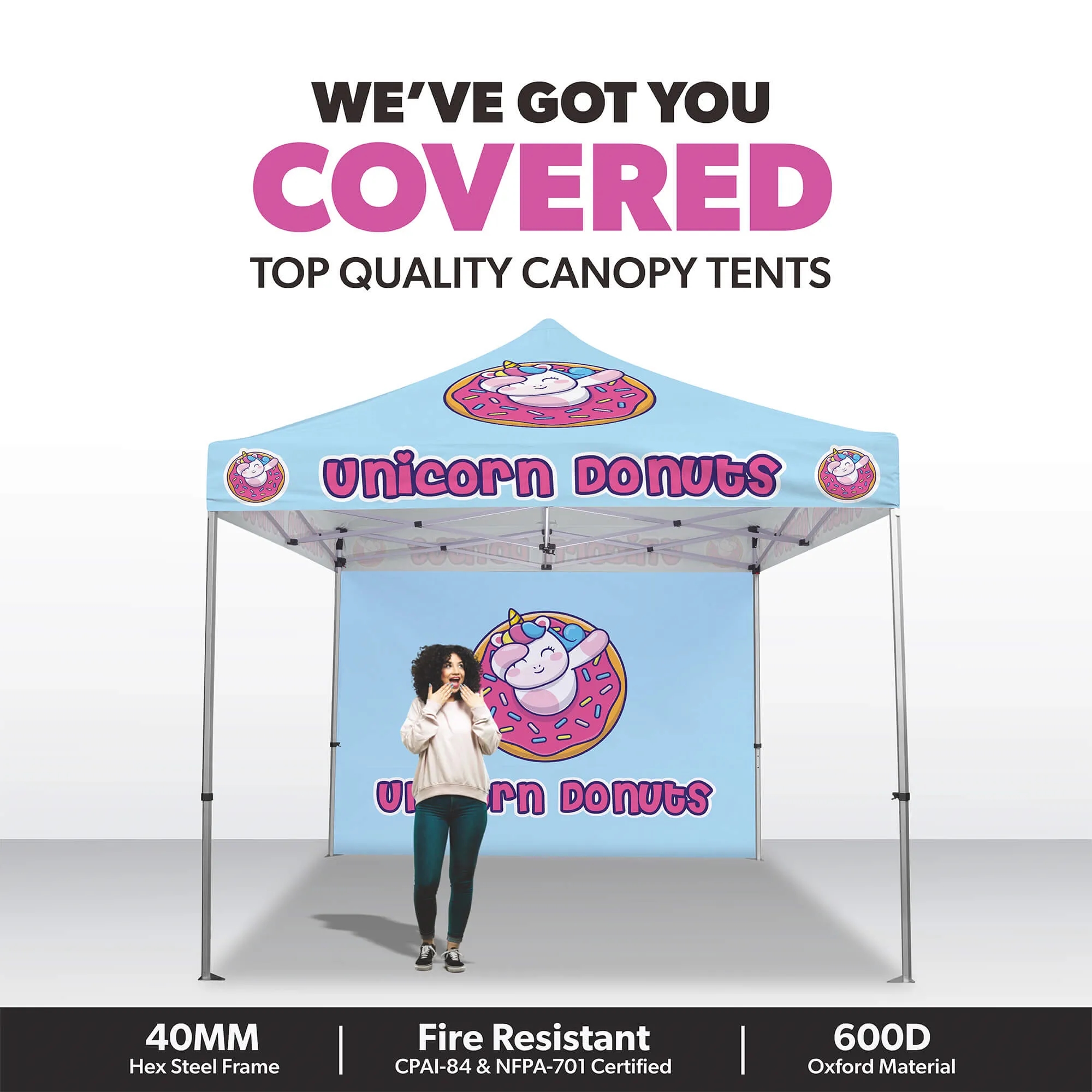 10ft x 10ft Custom Canopy Tent - Everyday Silver Package 3