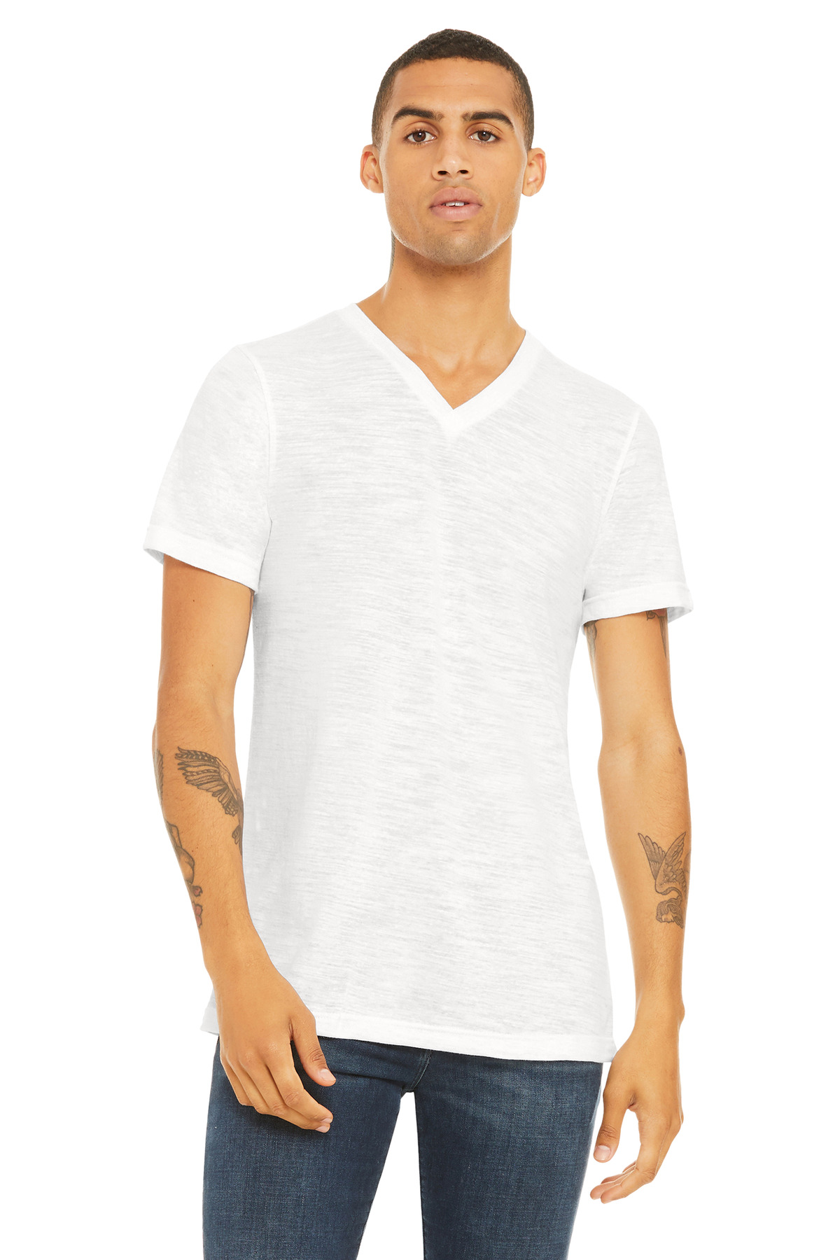 BELLA+CANVAS Unisex Textured Jersey V-Neck Tee BC3655 46