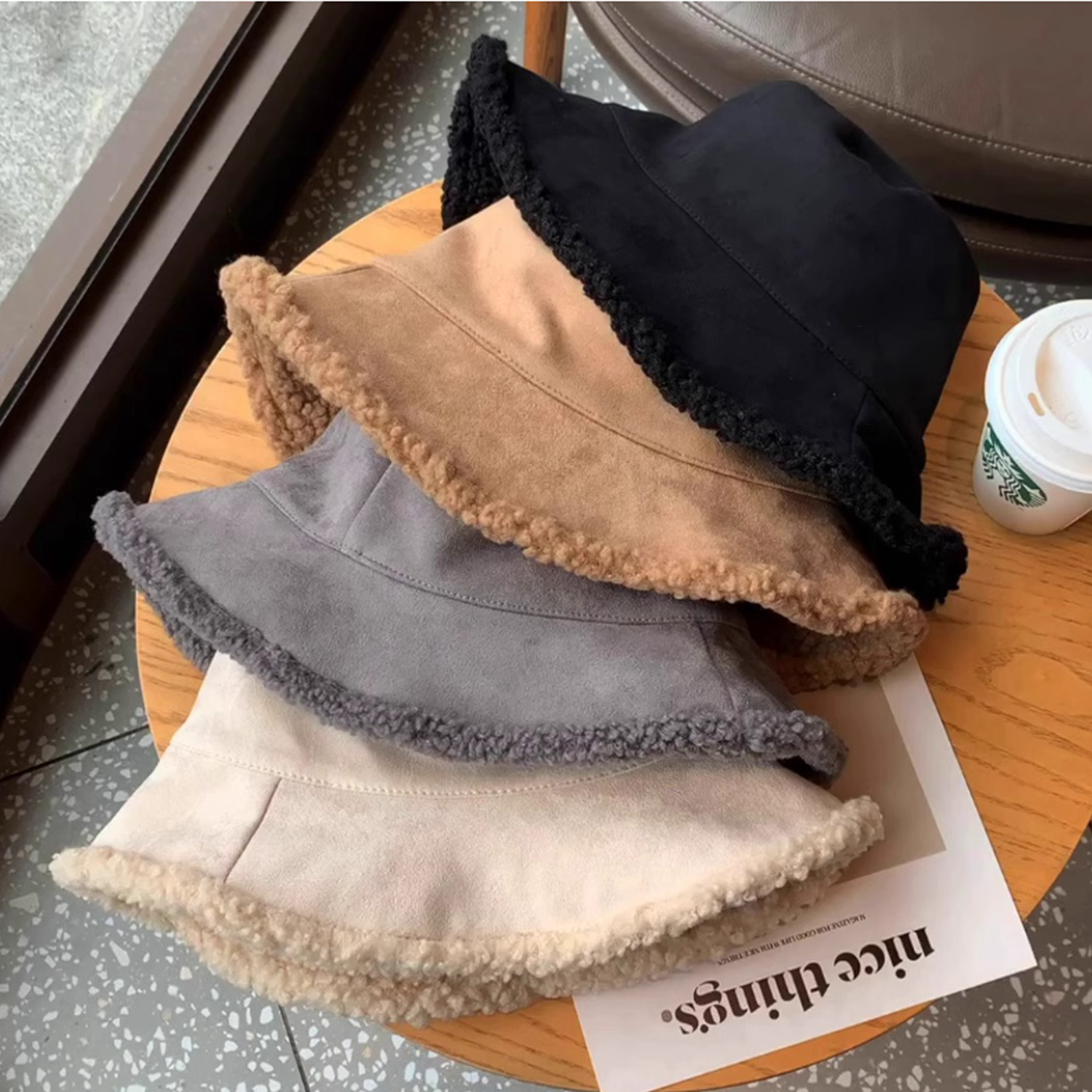 Double face cashmere hat 3