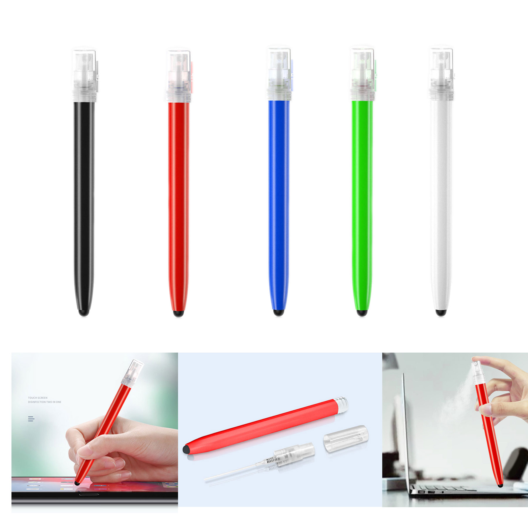 Plastic Multi-function Refillable Liquid Hand Sanitize Touch Screen Pen 2-In-1 1