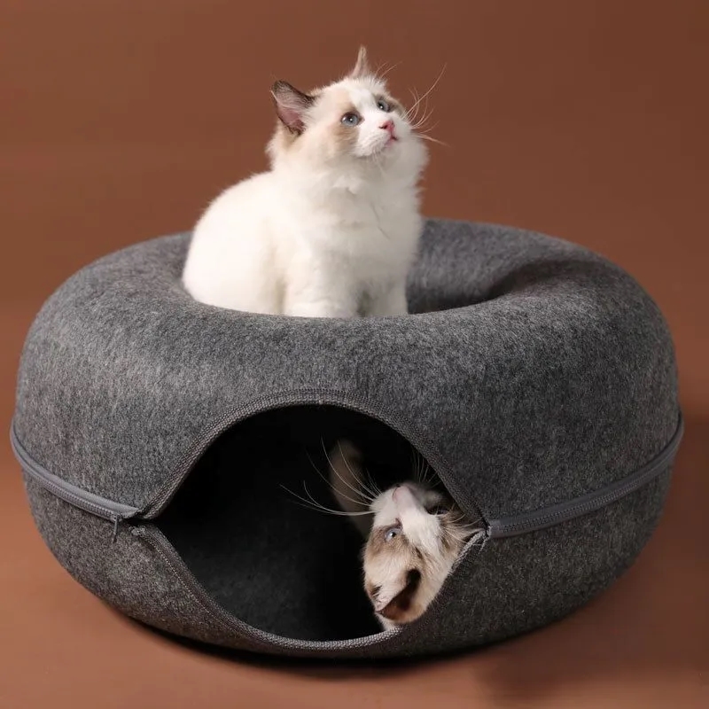 A Circular Cave For Kittens Cat Bed