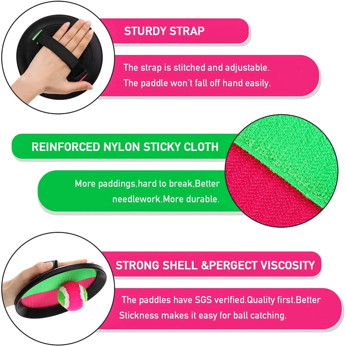 Paddle Catch And Toss Game Set 3
