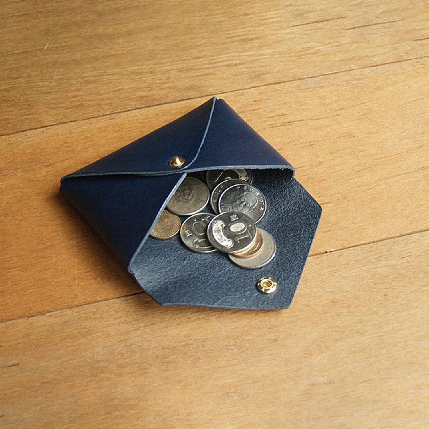 Compact PU Leather Business Card Holder Snap Closure 6
