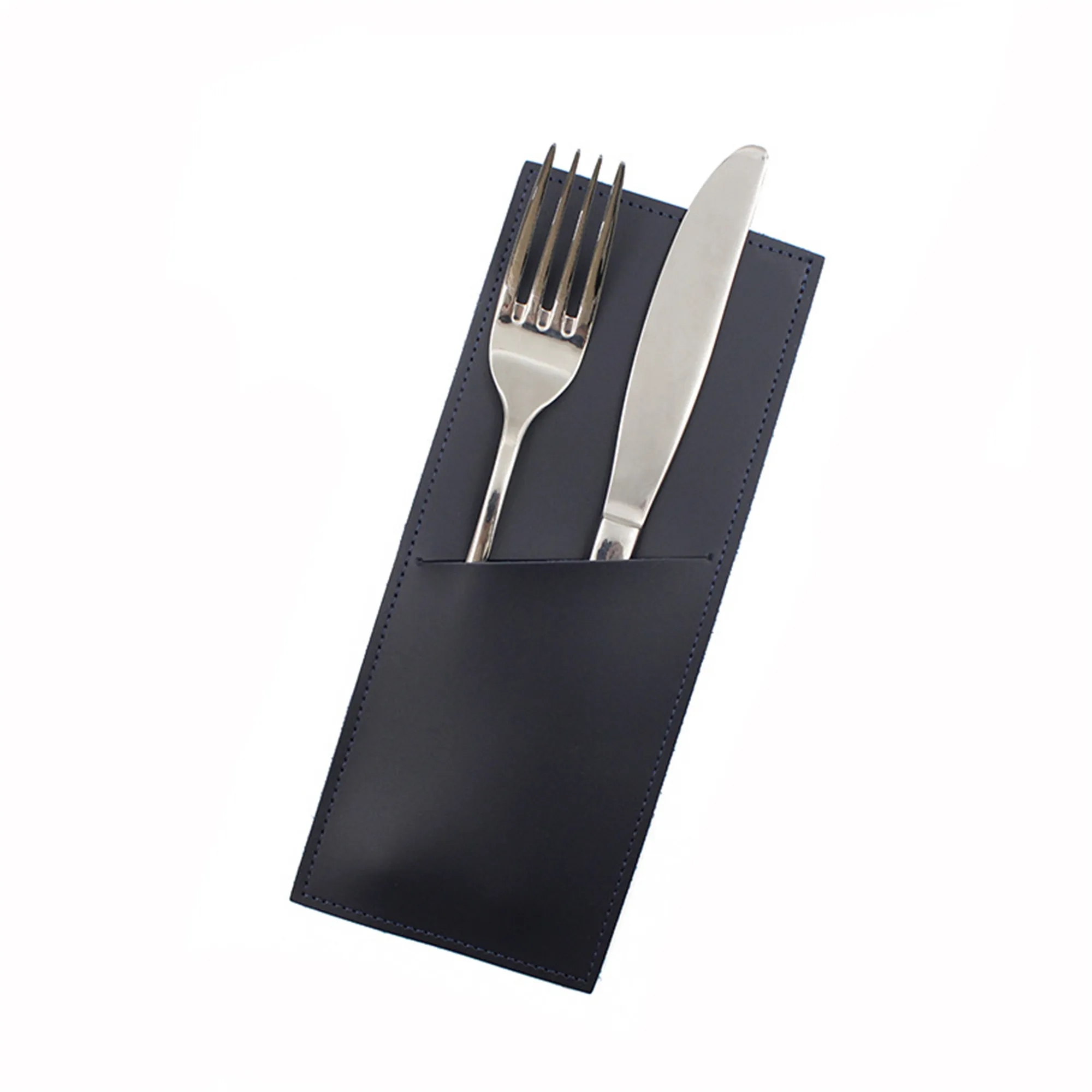 Pu Leather Utensil Holder Bag Christmas Table Decor 4