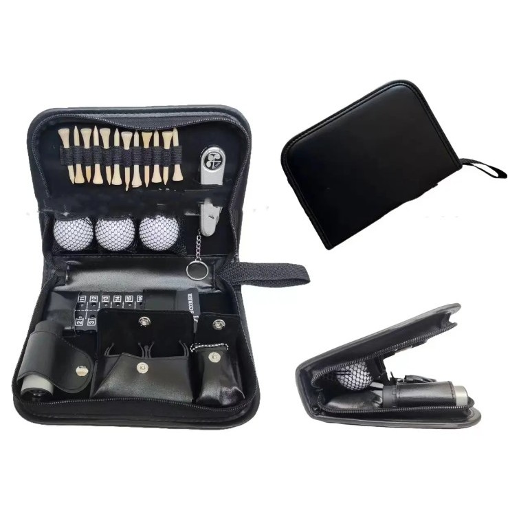 PU Leather Carrying Golf Club Gadgets Kits Case Bag 4
