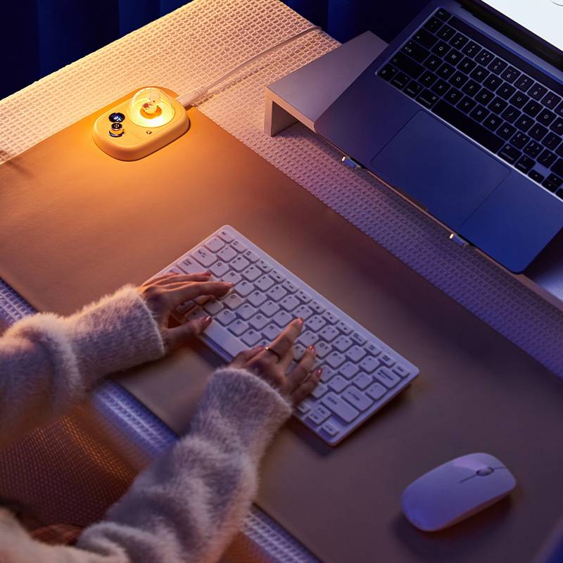 Heated desk pad leather large mouse keyboard mat 1