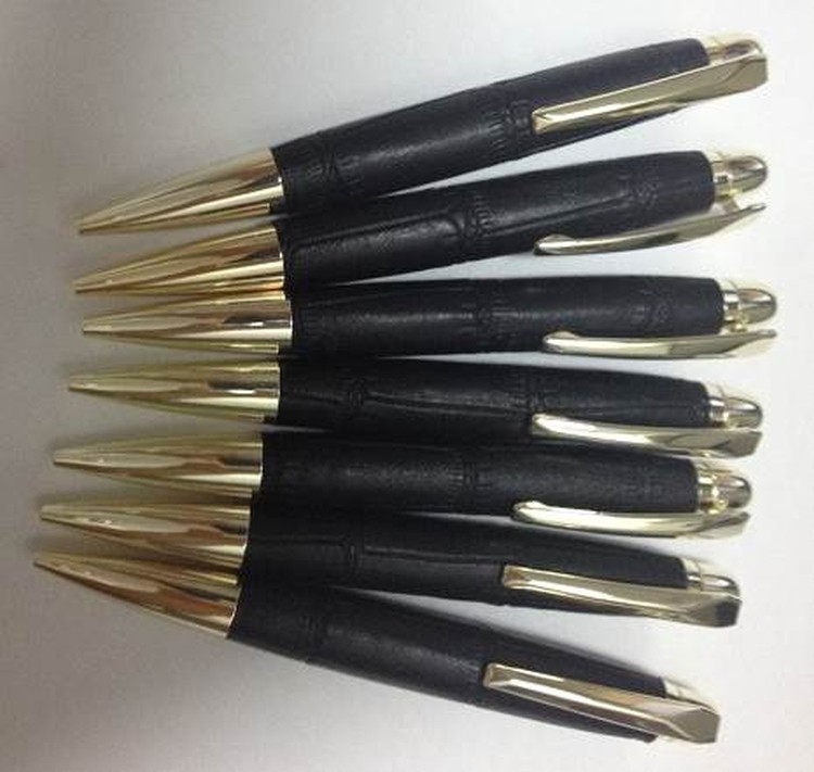 Authentic Leather Metal Office Sign Pen Ball Roller Pen Gel Pen 2