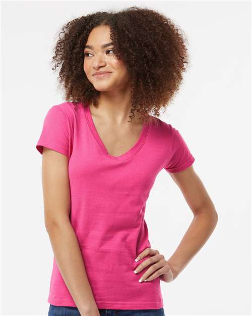Women's Fine Jersey V-Neck T-Shirt - 214 16