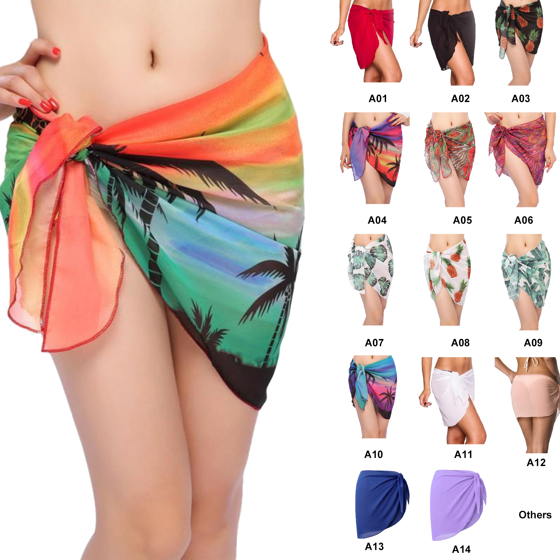 Women's Short Sarong Beach Wrap 2