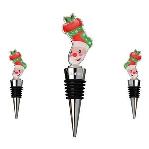 Festive Christmas Sock Wine Cork Bottle Stopper 1