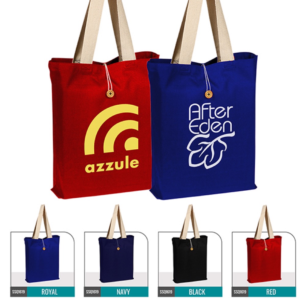 Colorful Canvas Button Tote, custom tote bag with logo imprint 13