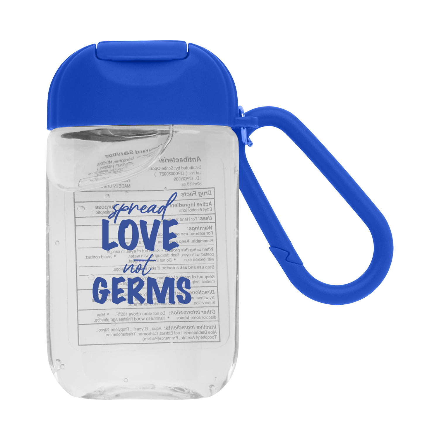 1 oz Hand Sanitizer Gel and Carabiner
