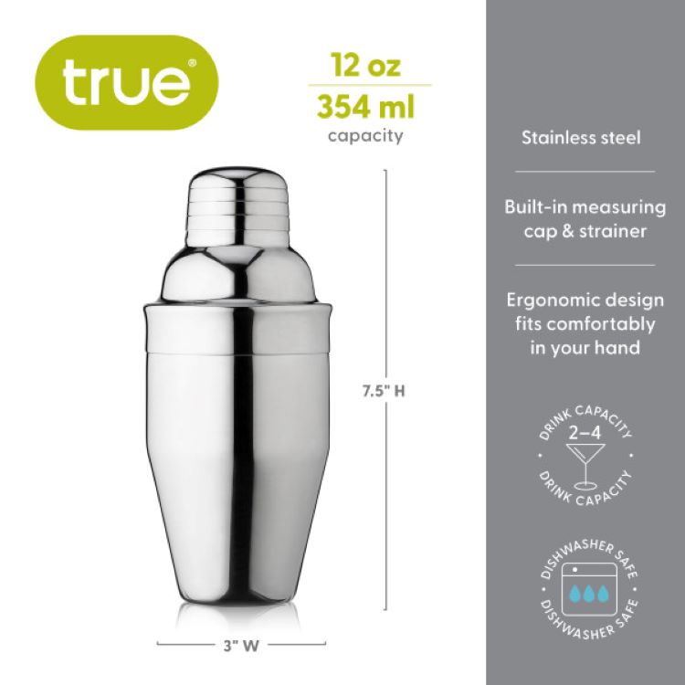 True® Contour™ 12 Oz Cocktail Shaker 3