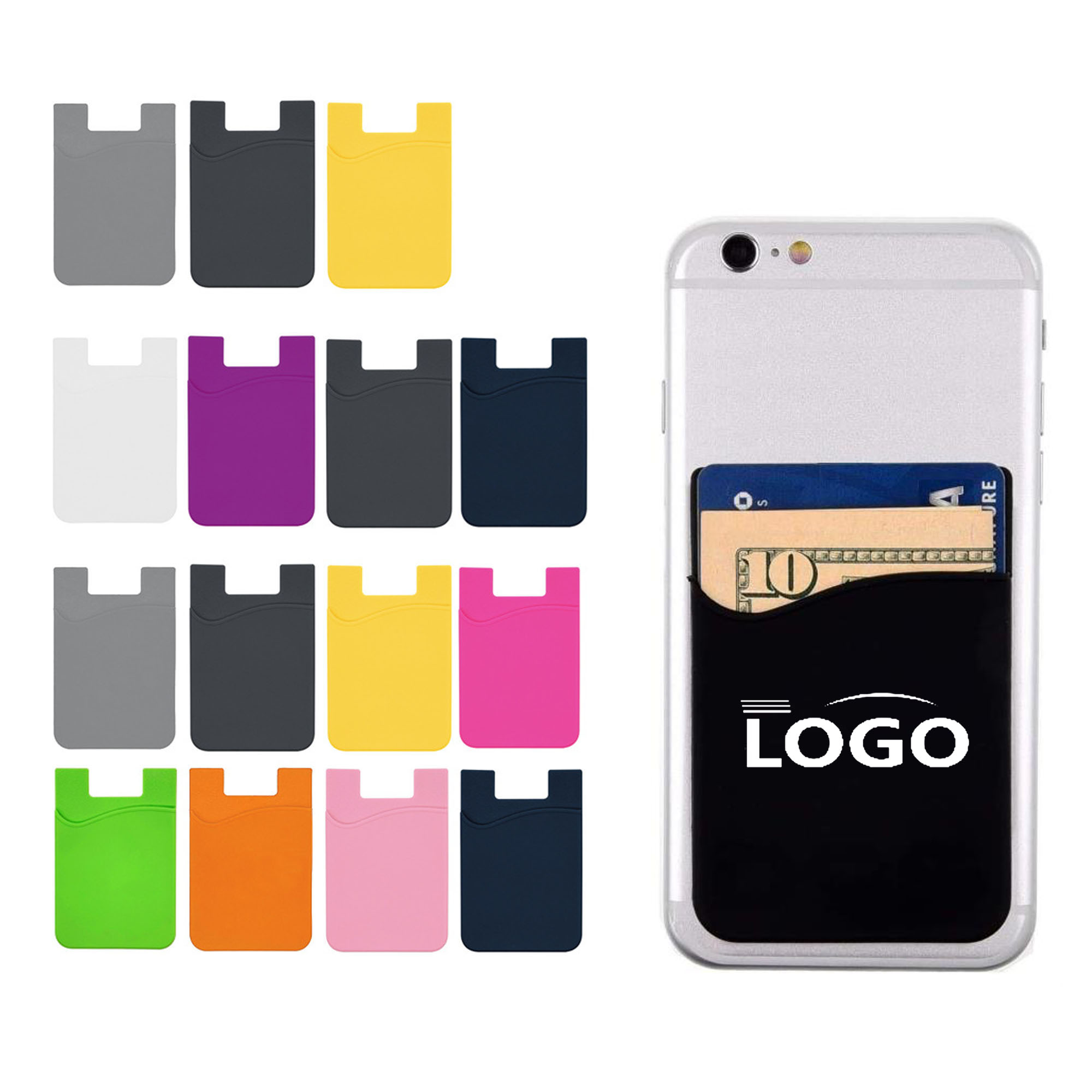 Silicone Single Layer Phone Wallet Phone Case Back Clamp 5