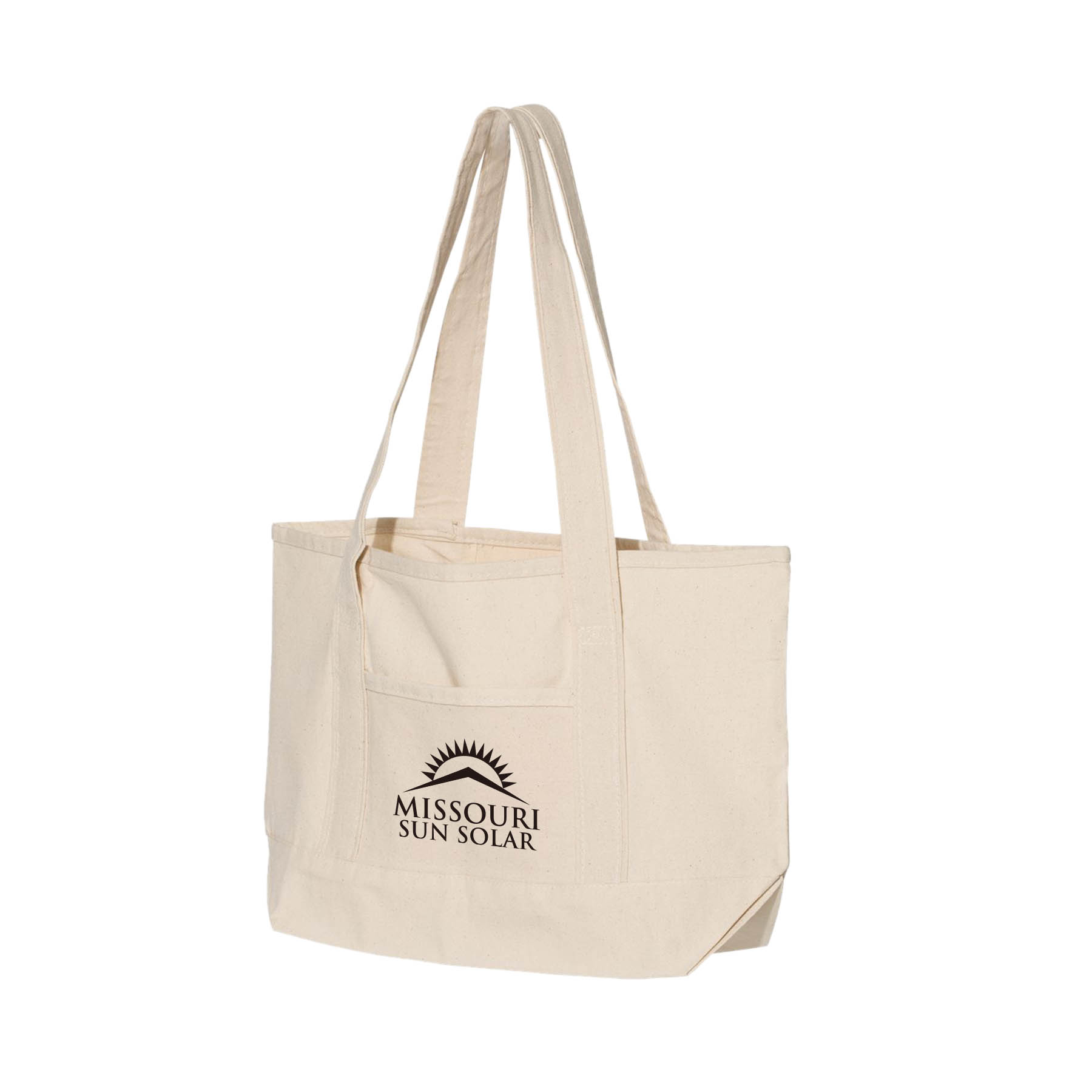 12 oz. Small Natural Heavy Canvas Deluxe Pocket Tote Bag_R116NBT 2