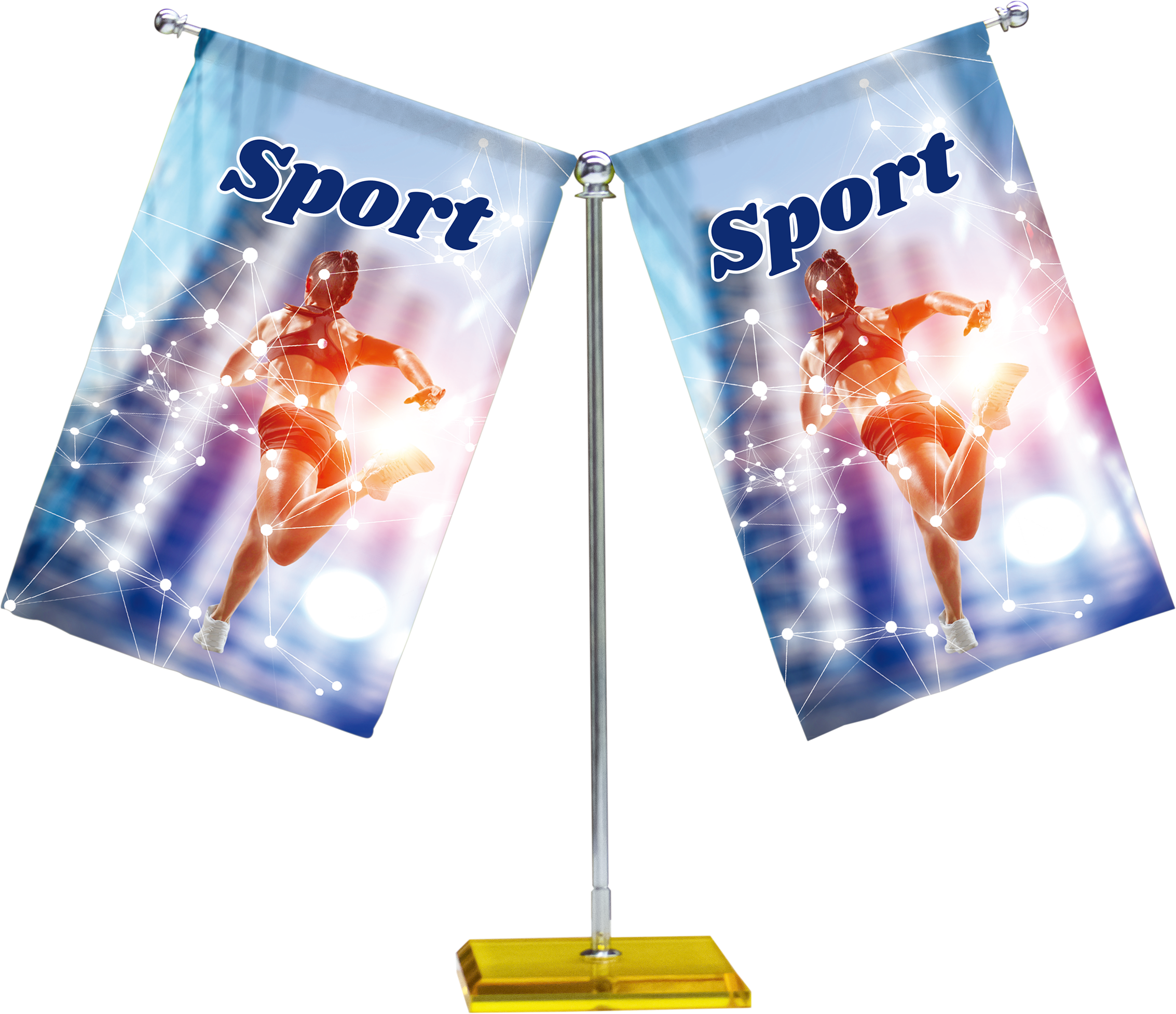 5.5"w x 8.3"h Double Desk Flag - 2 Side Imprint 2