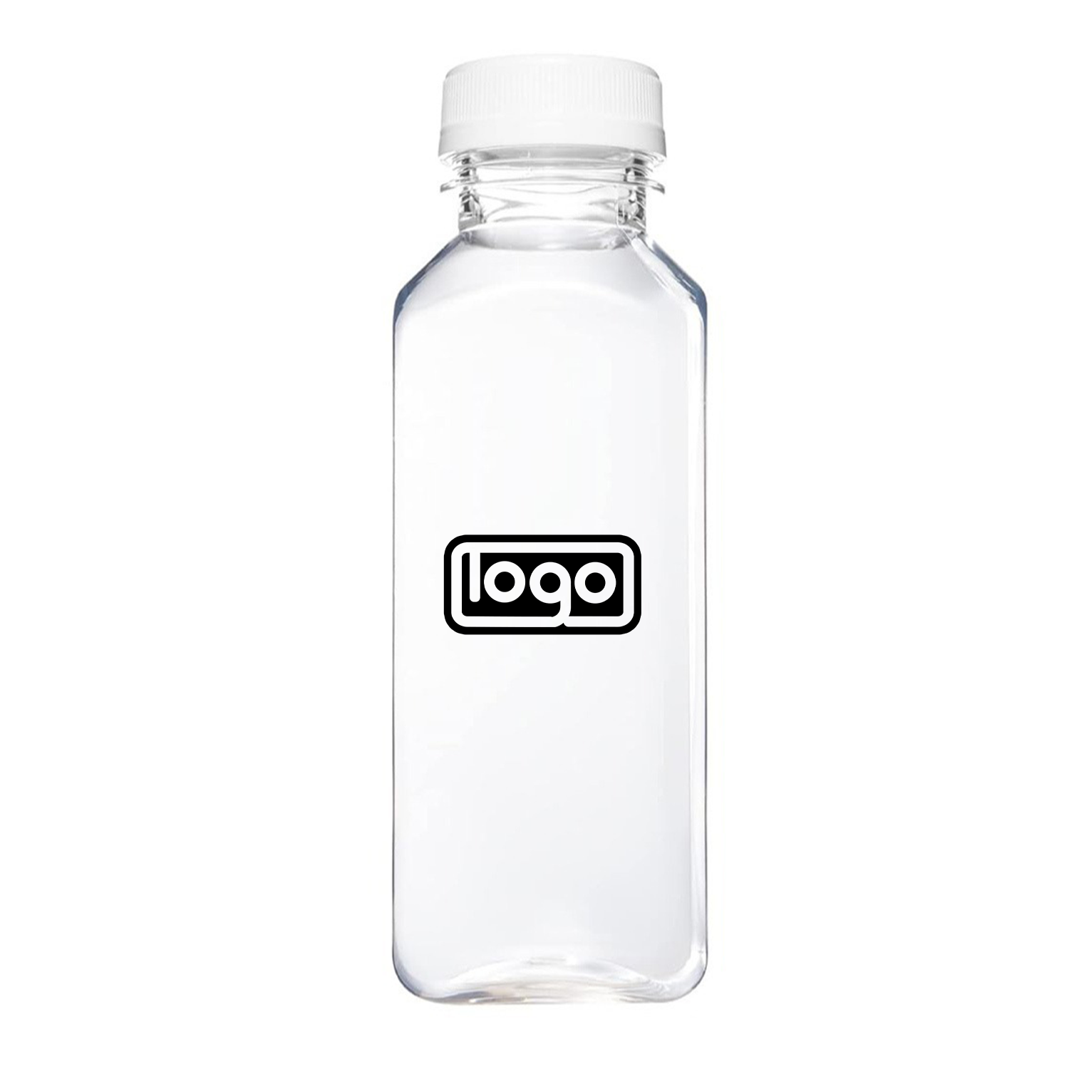 12oz Clear Plastic Beverage Bottle w/ Cap 2