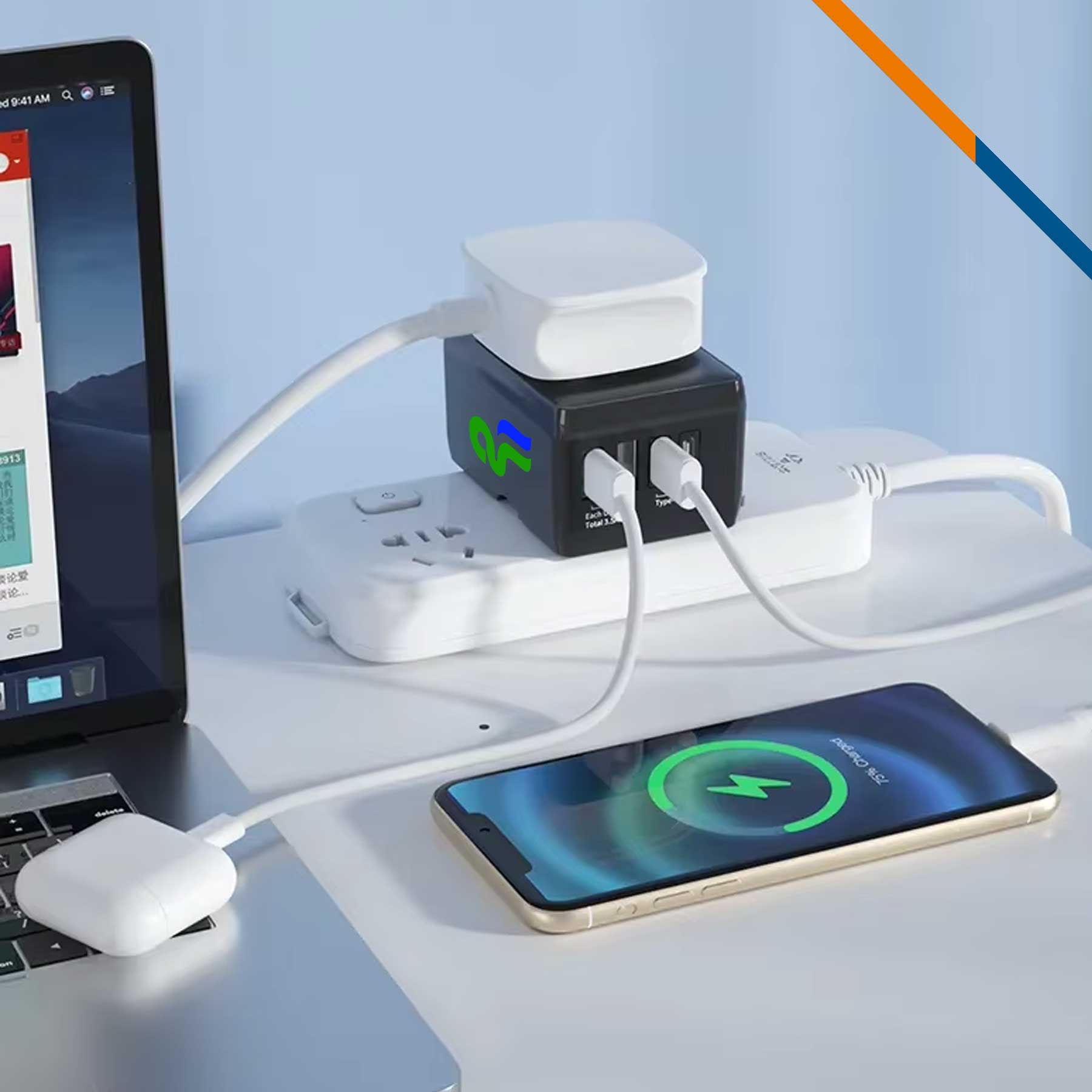 Dane 4 Ports Fast Charging Universal Adapter 9