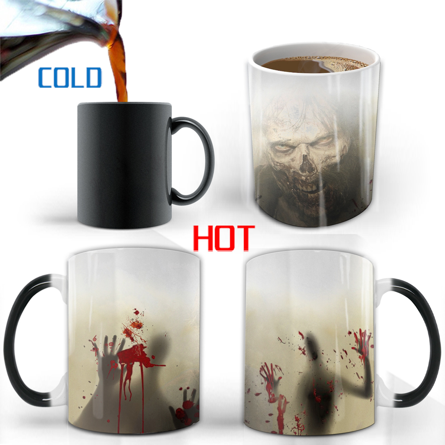 11 oz Promotional Full Color Changing Coffee Mugs 6