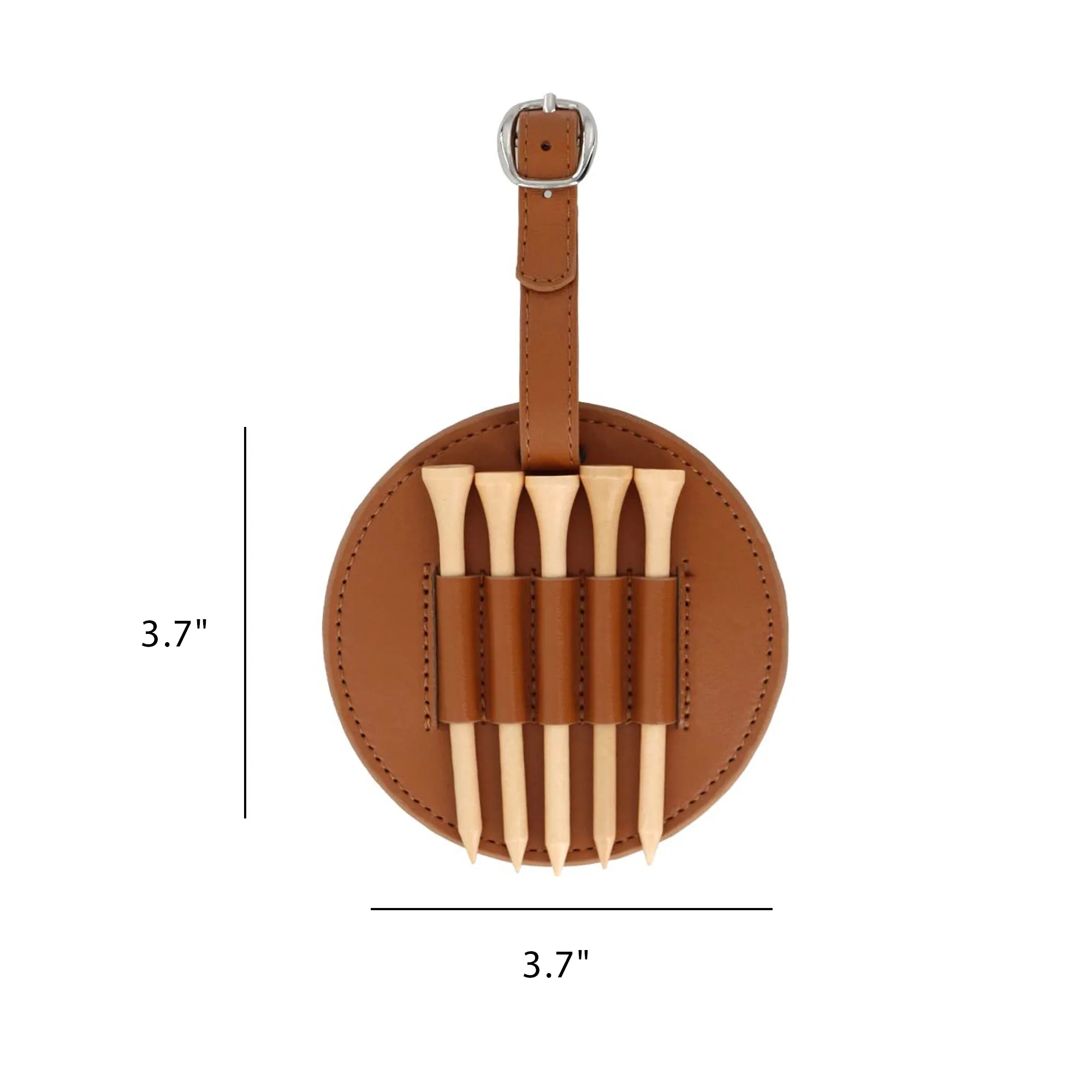 PU Leather Round Golf Tee Storage Case 3