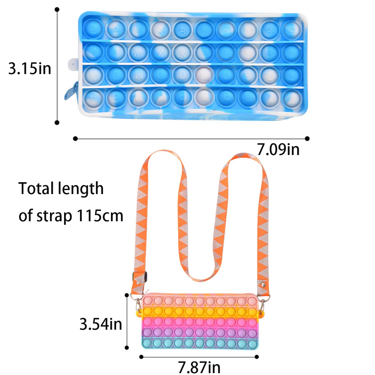Pencil Case Sensory Silicone Bubble Toy Stationery 9