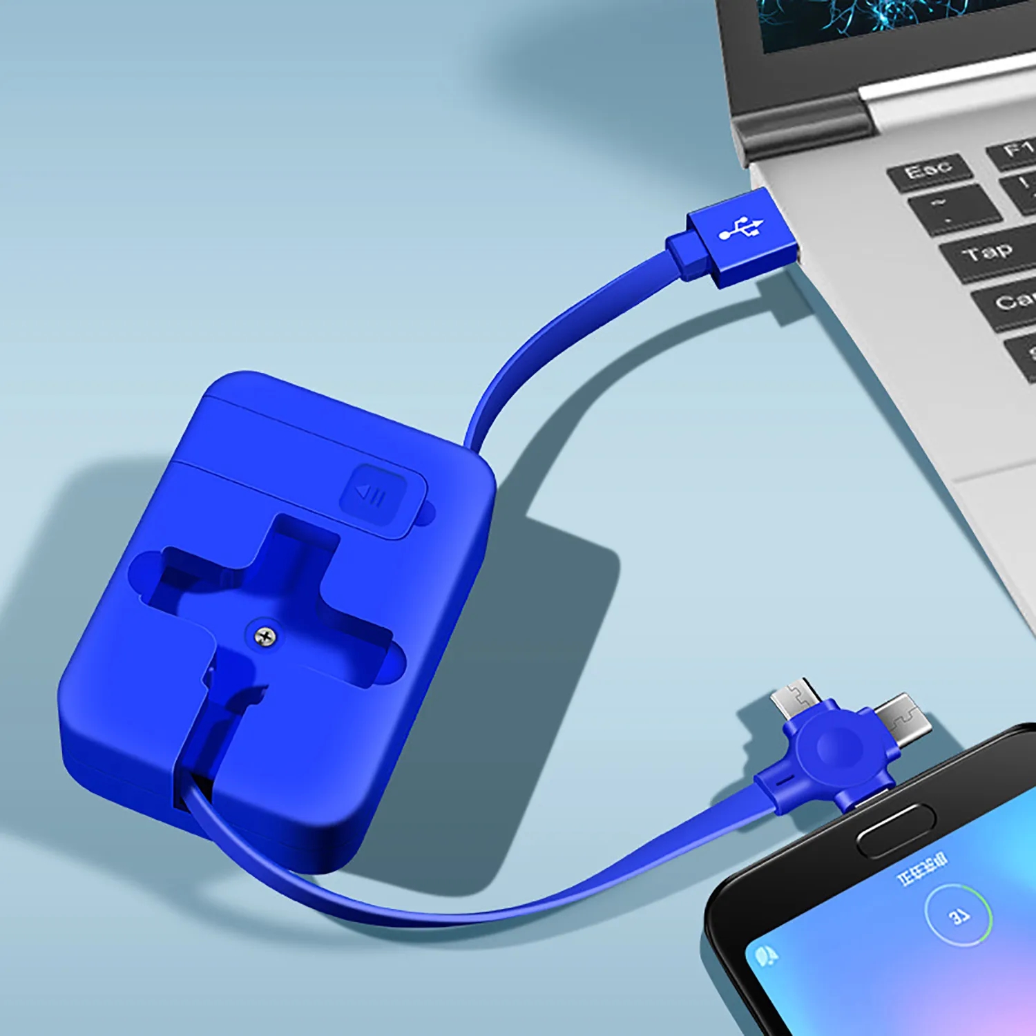Multifunction 3-in-1 Charging Cables Mirror Phone holder 7