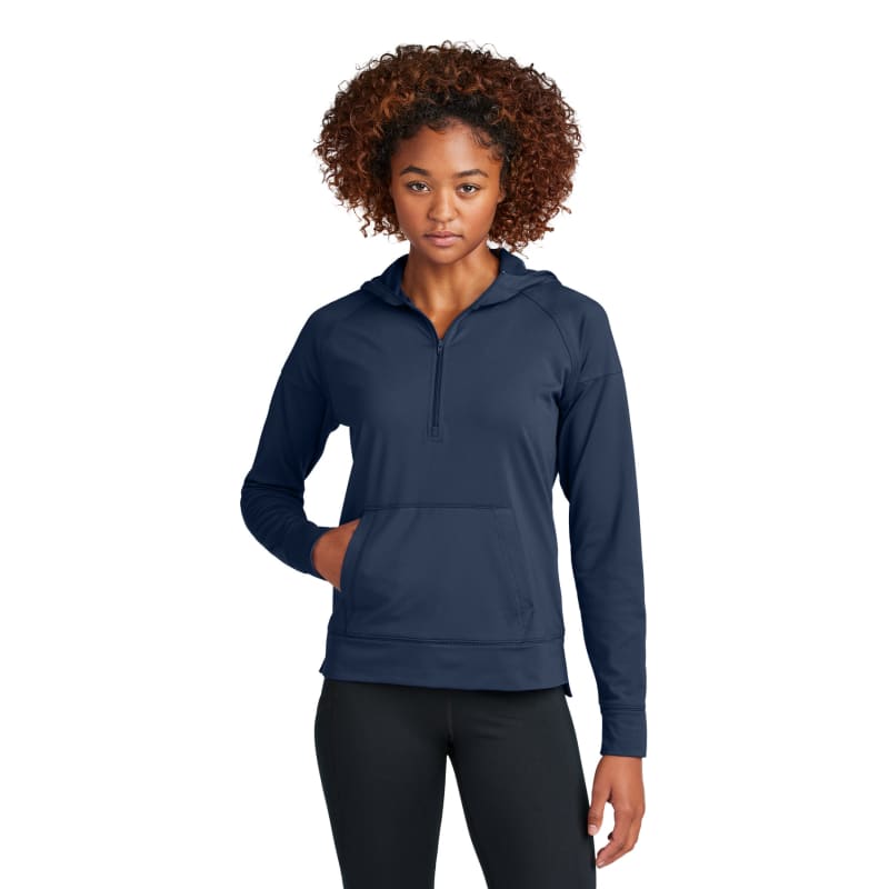 Sport-Tek Women's Sport-Wick Stretch 1/2-Zip Hoodie, custom hoodie or sweatshirt with logo imprint 24