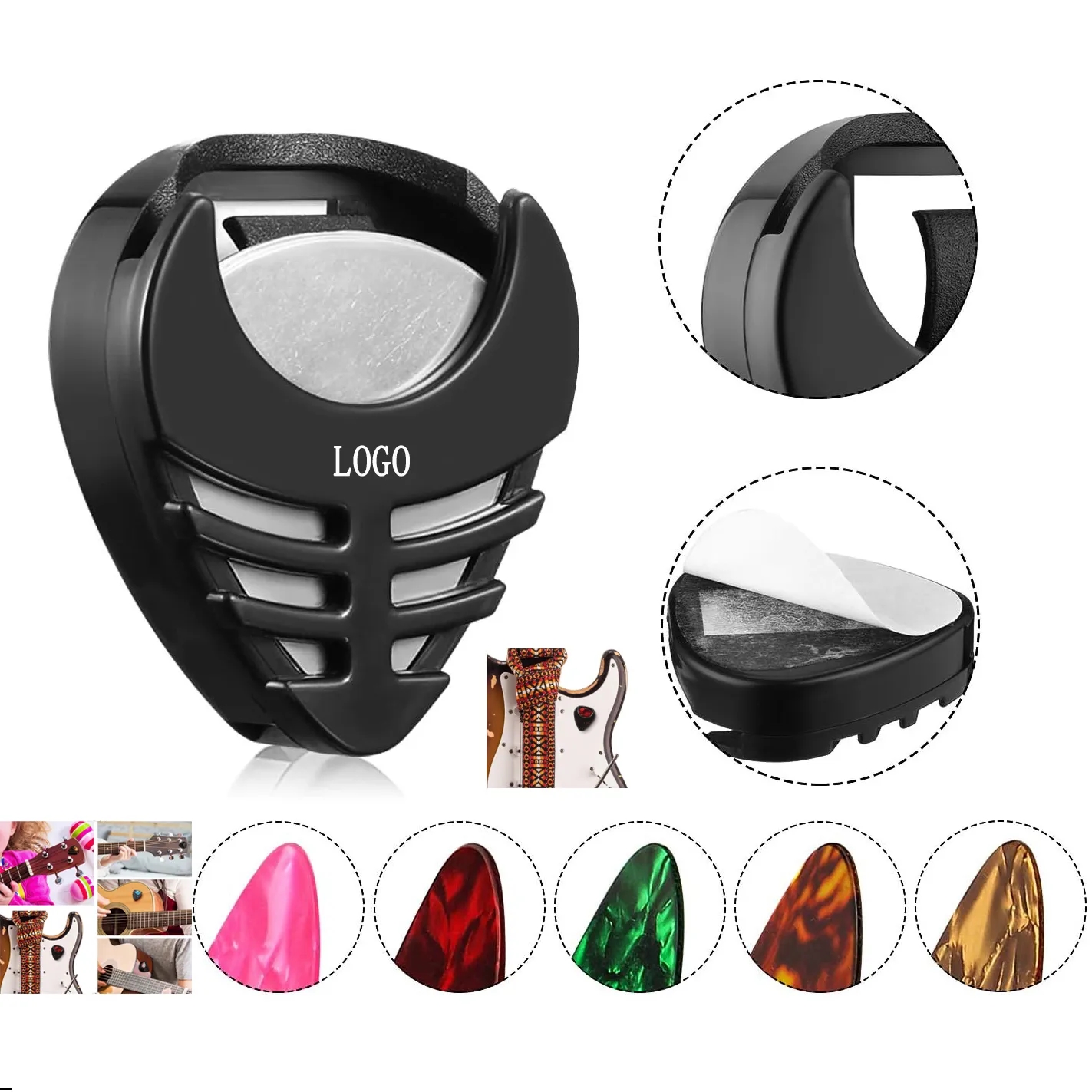 Adhesive Guitar Pick Holder 2