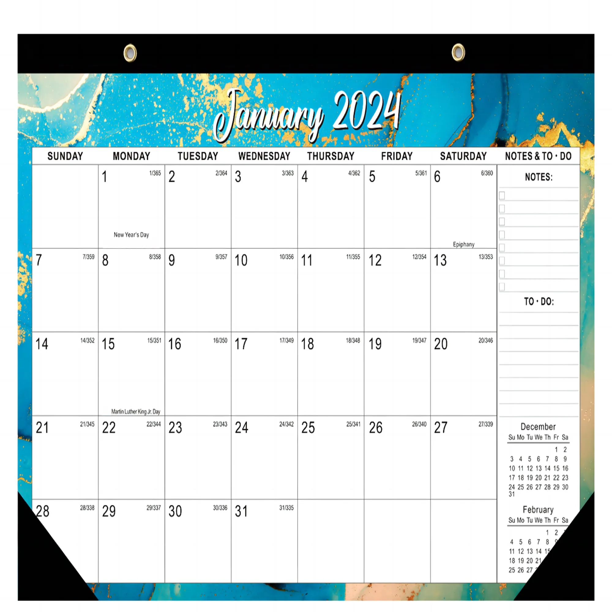 MOQ50 Full color 17''X 12'' Desk/Wall Calendar 4
