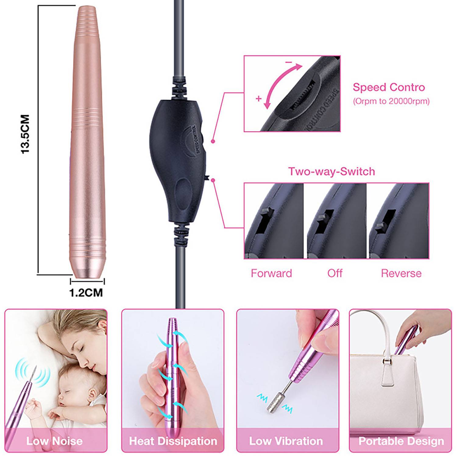 Manicure Portable Electric Nail Drill Kit 8