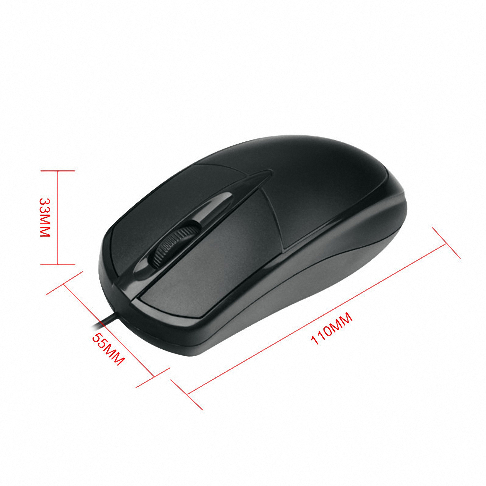 Black Classic 3D Wired Optical Mouse 2