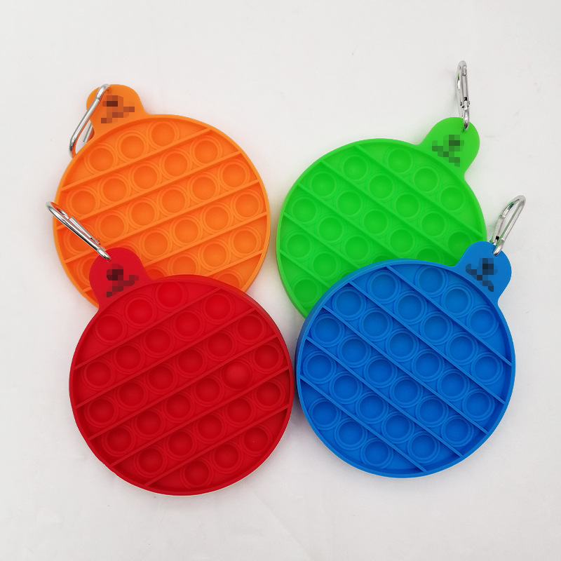 Round Shape Silicone Pops Bubble Sensory Fidget Toy / Key Chain And Printing Bit 2