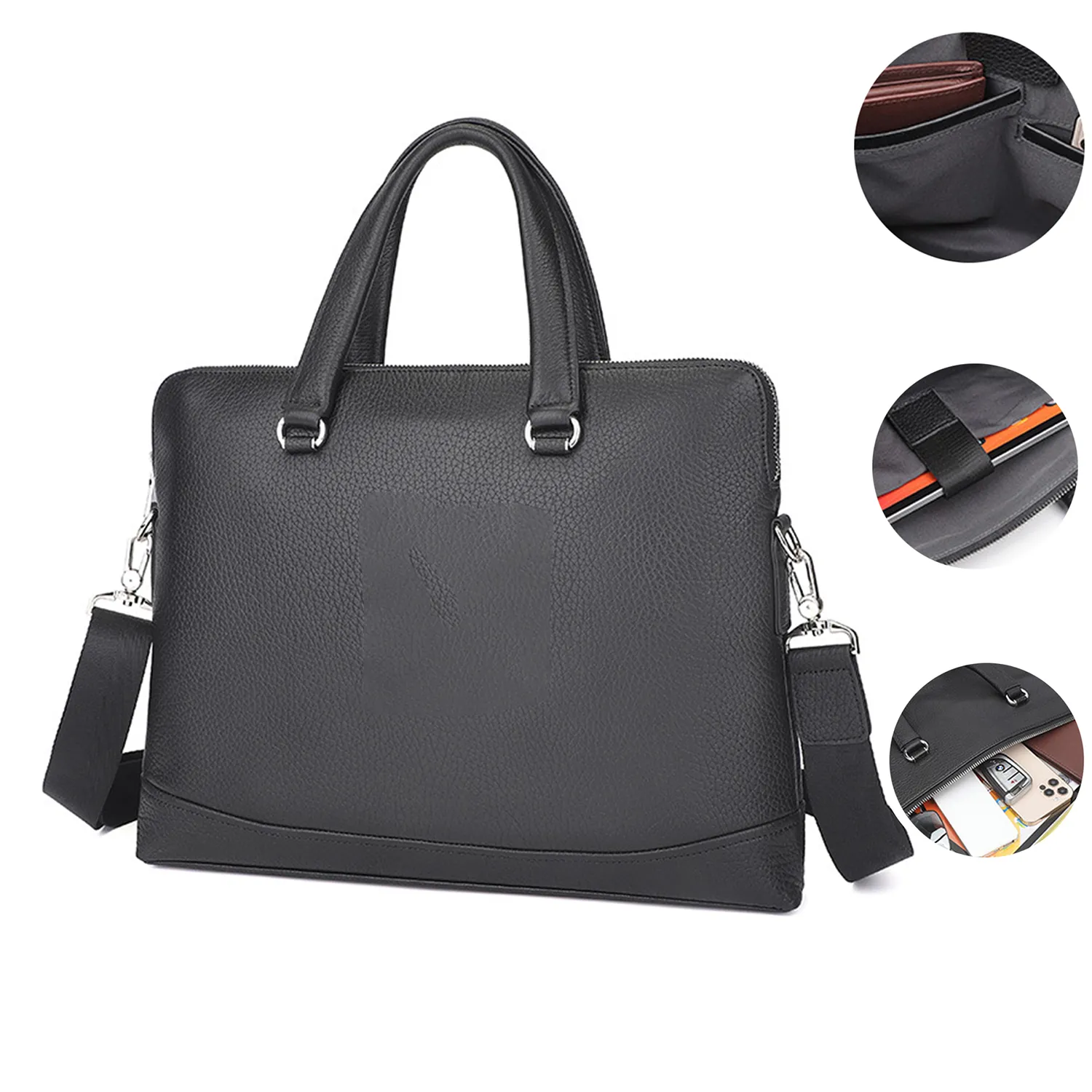 Leather Waterproof  Messenger Bags for man 4